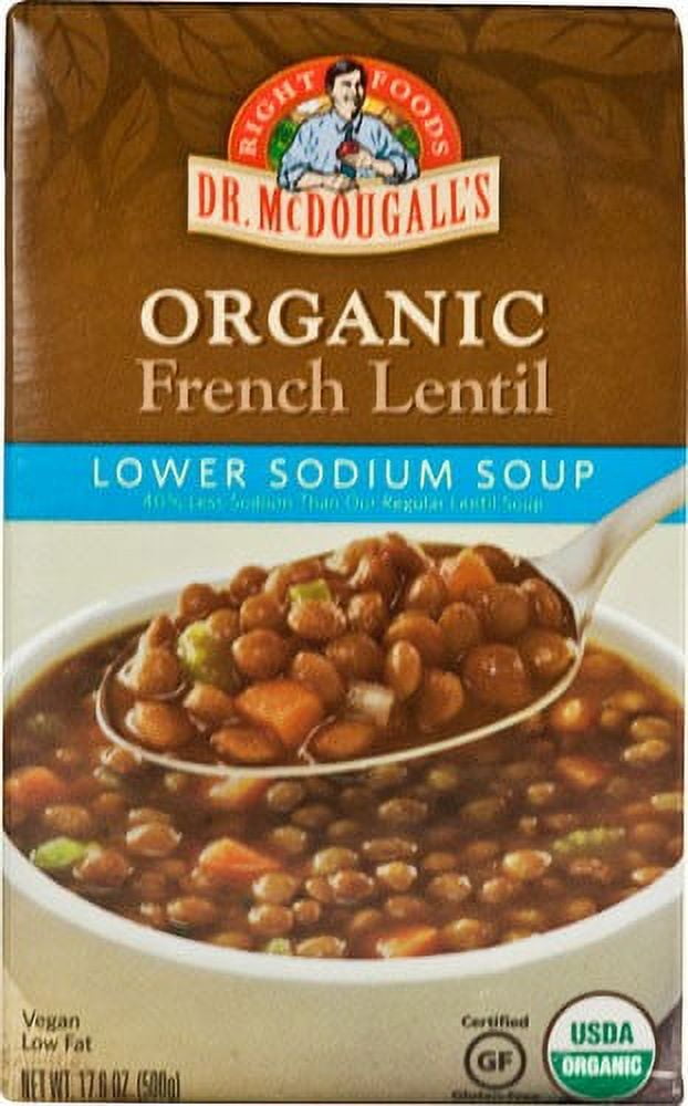 Dr. McDougalls Low Sodium Original French Lentil Soup, 17.6 Ounce - 6 per Case.