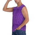 thumbnail image 3 of Bixox Men's Glitter Purple Printed Shirt Sleeveless Fitness Tank Top-Large, 3 of 7