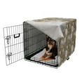 thumbnail image 2 of Floral Dog Crate Cover, Ornamental Flower Design Various Color Combinations Styles Diagonal Pattern, Easy to Use Pet Kennel Cover for Medium Large Dogs, 35" x 23" x 27", Sepia Amber Grey, by Ambesonne, 2 of 6