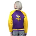thumbnail image 2 of Women's Starter Purple/Gold Minnesota Vikings Satin Full-Snap Vintage Varsity Jacket, 2 of 2