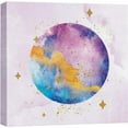 thumbnail image 3 of PixonSign Canvas Print Wall Art Purple & Blue Planet in Galaxy Astronomy & Space Brushstroke Illustrations Modern Art Chic Scenic Colorful Multicolor Pastel for Living Room, Bedroom, Office - 24"x24", 3 of 5