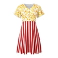 thumbnail image 5 of DHFJKG Womens Summer Short Sleeve Dress Funny Popcorn Print A Line Loose Fit Comfortable Midi Dress Stylish Dresses, 5 of 6