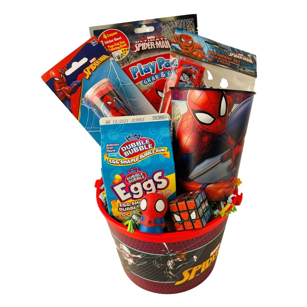 Spider man Easter Baskets For Boys Premade Prefilled Toys, Games