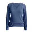 thumbnail image 2 of Aayomet Womens Long Sleeve Tee Shirt Womens T Shirts Long Sleeve Crew Neck Shirts Basic Tee Tops Blouse,Blue XL, 2 of 4