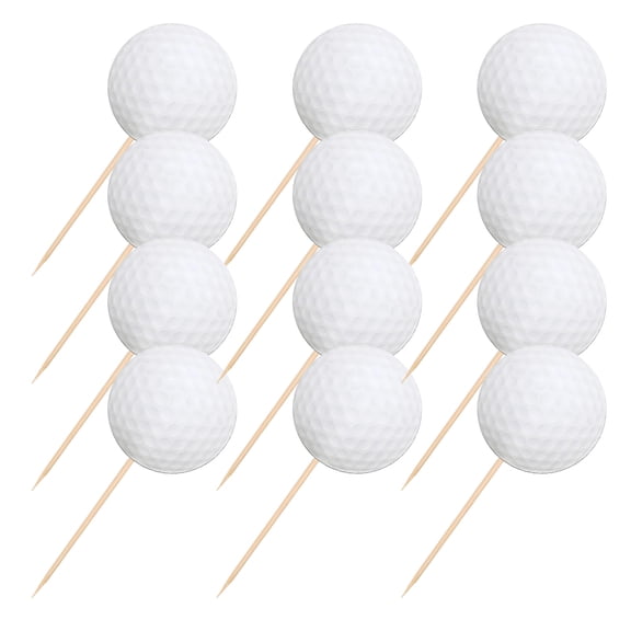 SEWOART 40Pcs Golf Cake Decorations White Paper Cake Toppers for Birthday Party Events