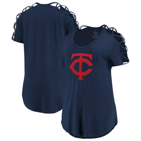 Minnesota Twins Majestic Women's Best Comeback Lattice T-Shirt -