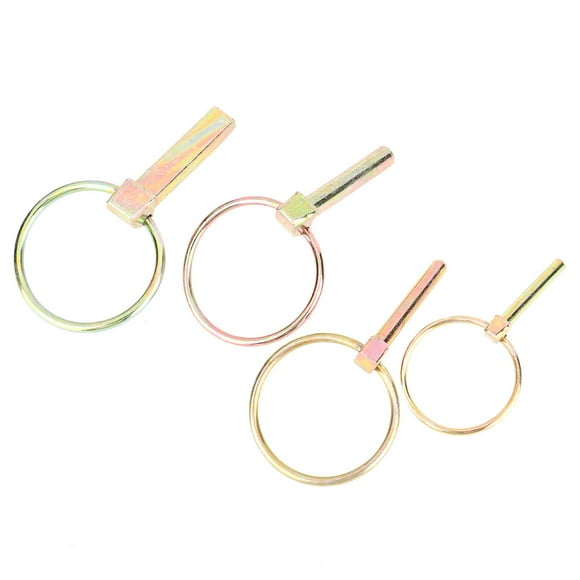 Lynch Pin, Different Size Plastic Box Tractor Lynch Pin Yellow Zinc Plated 65Mn Spring Steel Prevent Corrosion for Mechanical Industry
