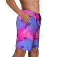 thumbnail image 4 of Summer Board Shorts Man Beautiful Leaf Surfing Pink and Purple Custom Board Short Pants Classic Breathable Beach Trunks Big Size, 4 of 5