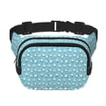 thumbnail image 1 of Lsque Motif Dents de Dessin Animé Sac de Taille Double Couche Carré, Sac de Taille en Tissu Sergé Durable avec Ceinture Réglable, Randonnée en Plein Air, Course, Sac de Taille de Voyage, 1 of 9