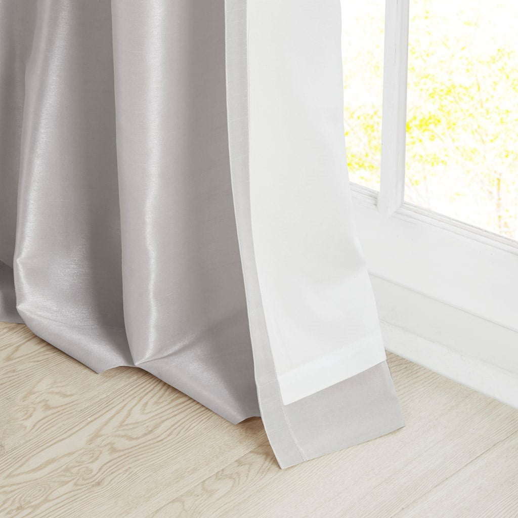 MAYEERTY 50x108" Twist Tab Lined Window Curtain Panel Living Room Silver
