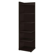 Coaster 6-Shelf Transitional Wood Corner Bookcase in Cappuccino