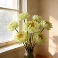 thumbnail image 4 of Linnome Artificial Lotus Flower Spring Summer Decor Realistic One Stem Fake Lotus for Living Room Pond Decoration Z5-Green, 4 of 6