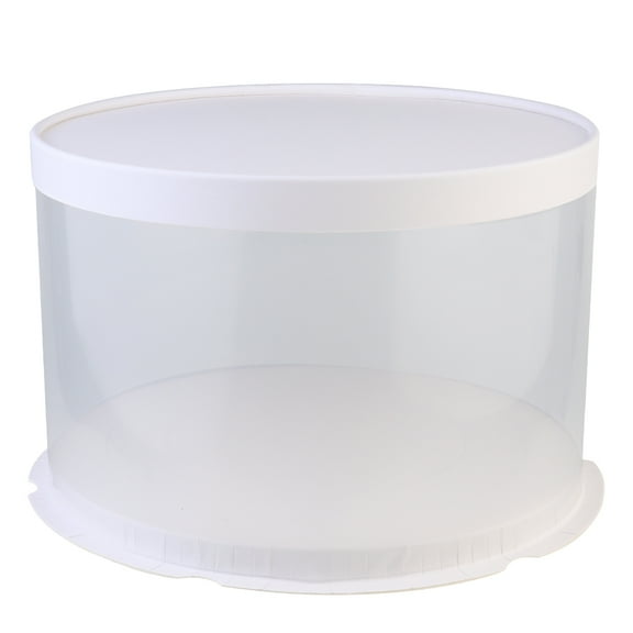Voiceine Cake Carrier Clear Cake Container Box with Dome Lids and Cake Boards for Cake Packaging White 8 inch