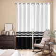 thumbnail image 3 of Black White Striped Kitchen Curtains 84 Inch Length, Modern Abstract Art Aesthetics Grommet Top Bedroom Living Room Curtains, Light Filtering Cafe Curtain Drapes 2 Panels Set 84''x84'', 3 of 9