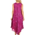 thumbnail image 2 of Sakkas Rocio Women's Sleeveless Caftan Beach Cover up Dress Casual Relaxed Tie dye - Fuchsia - One Size, 2 of 5