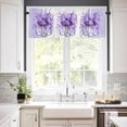 thumbnail image 3 of Kitchen Curtains Valances for Small Windows, Spring Summer Floral Eucalyptus Leaf Short Curtain Valance for Living Room, Flowers Stripes Purple Rod Pocket Blinds Window Printed Drapes 54x18 Inch, 3 of 6