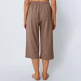 thumbnail image 4 of Tnhcen Women's Soft Cotton Blend Capri Pants Drawstring Elastic Waist Relaxed Fit Cropped Pants with Pockets - Casual Comfy 7/8 Length Trousers for Everyday Wear S-2XL​, 4 of 8