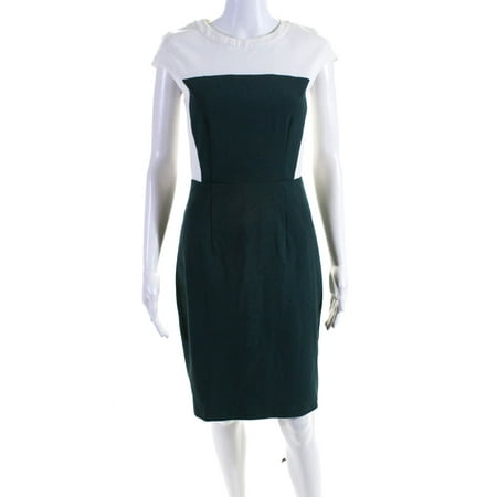 

Pre-owned|Theory Women s Cap Sleeve Round Neck Mid Length Sheath Dress Multicolor Size 2