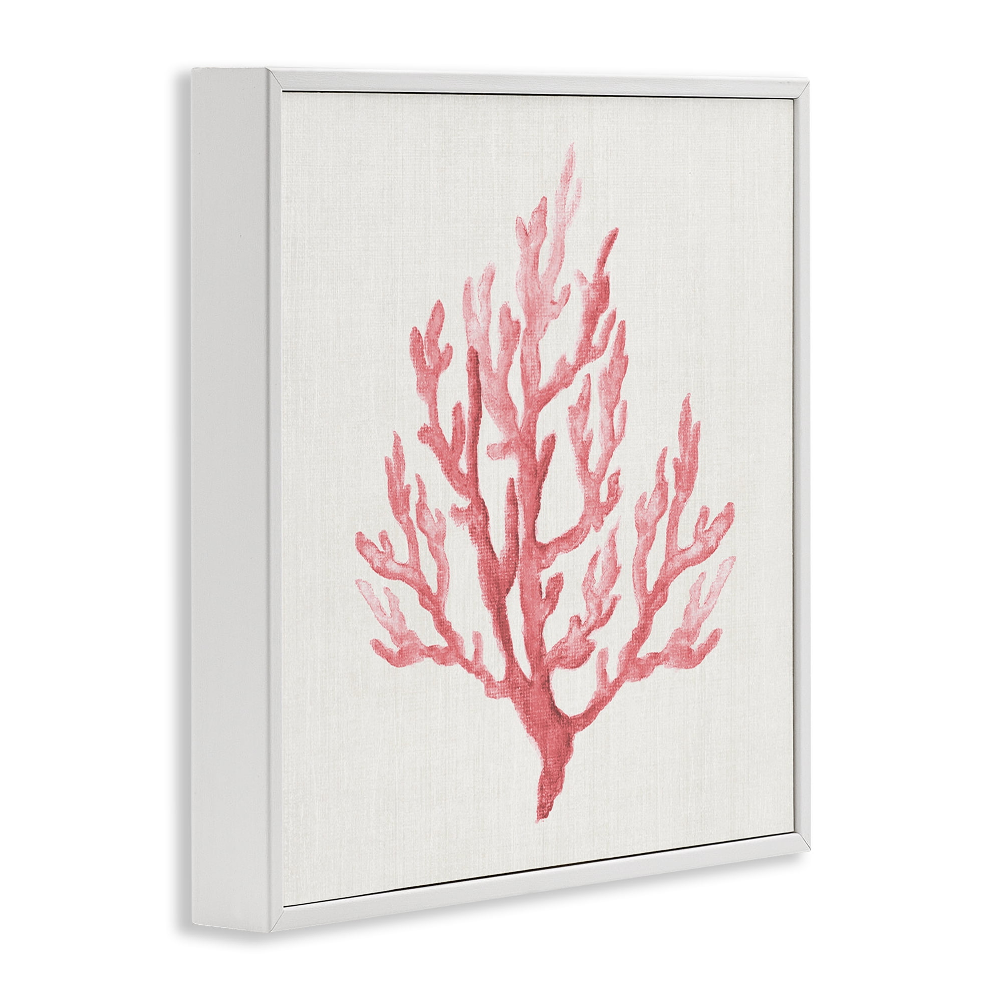 Stupell Industries Muted Pink Coral Branch White Framed Giclee Art, design by Janet Tava