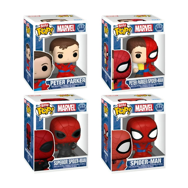 Figura Coleccionable Funko Bitty Pop Marvel Spider-Man Parker Split 4 Piezas