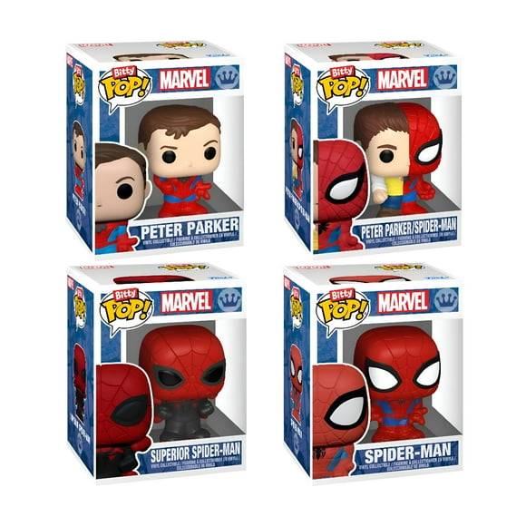 Figura Coleccionable Funko Bitty Pop Marvel Spider-Man Parker Split 4 Piezas