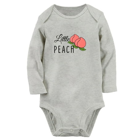 

iDzn® Little Peach Novelty Rompers Newborn Baby Unisex Bodysuits Infant Jumpsuits Toddler Kids Long Sleeve Oufits (Gray 0-6 Months)