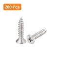 thumbnail image 3 of Uxcell #6x5/8" Wood Screws, 200 Pack Flat Head Phillips Self Tapping Screws 304 Stainless Steel Metal Screws, 3 of 5