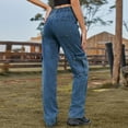 thumbnail image 7 of Kiplyki Fall Ladies Pants Pocket Button Mid Waist Tight Pants, 7 of 7
