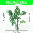 thumbnail image 3 of 2 calcomanías de pared de hojas, plantas verdes, pegatinas de pared para dormitorio, hojas de Monstera tropical, arte de pared, pegatinas Dedor, carteles de pared de hoja de palma natural, decora, 3 of 5