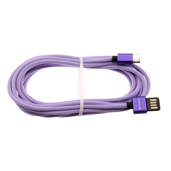 10ft USB-C Cable for Motorola Moto G Play (2024) - Purple Extra Long Fast Charger Power Cord Type-C Sync B2D for Motorola Moto G Play (2024)