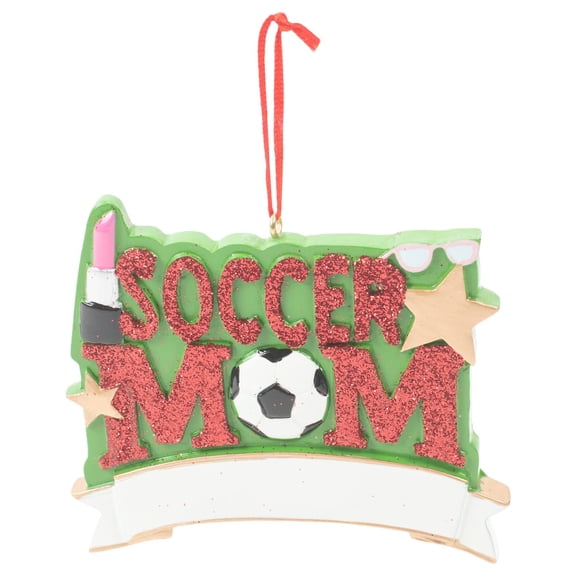 Kurt S. Adler Soccer Mom Holiday Red and Green 2.75 Inch Resin Hanging Ornament