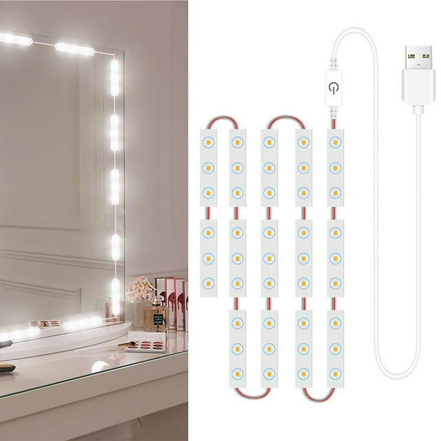 Led Makeup Mirror Lights 42Leds Dimmable Touch Control Vanity Mirror Lights Bathroom Mirror Light With Usb Cable Led Strip Lights Dressing Mirror