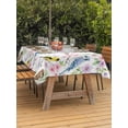 thumbnail image 4 of 52x70 Inch Outdoor Tablecloth with Umbrella Hole Zipper Rectangle Spring Floral Rectangular Tablecloths Waterproof Farmhouse Flowers Birds Botanical Watercolor Patio Table Cloth Cover for Picnic, 4 of 8