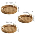 thumbnail image 3 of Hand-woven Rattan Storage Basket Fruit Tea Bread Basket with Handle Breakfast Tray for Shelves Organizing, 3 of 8