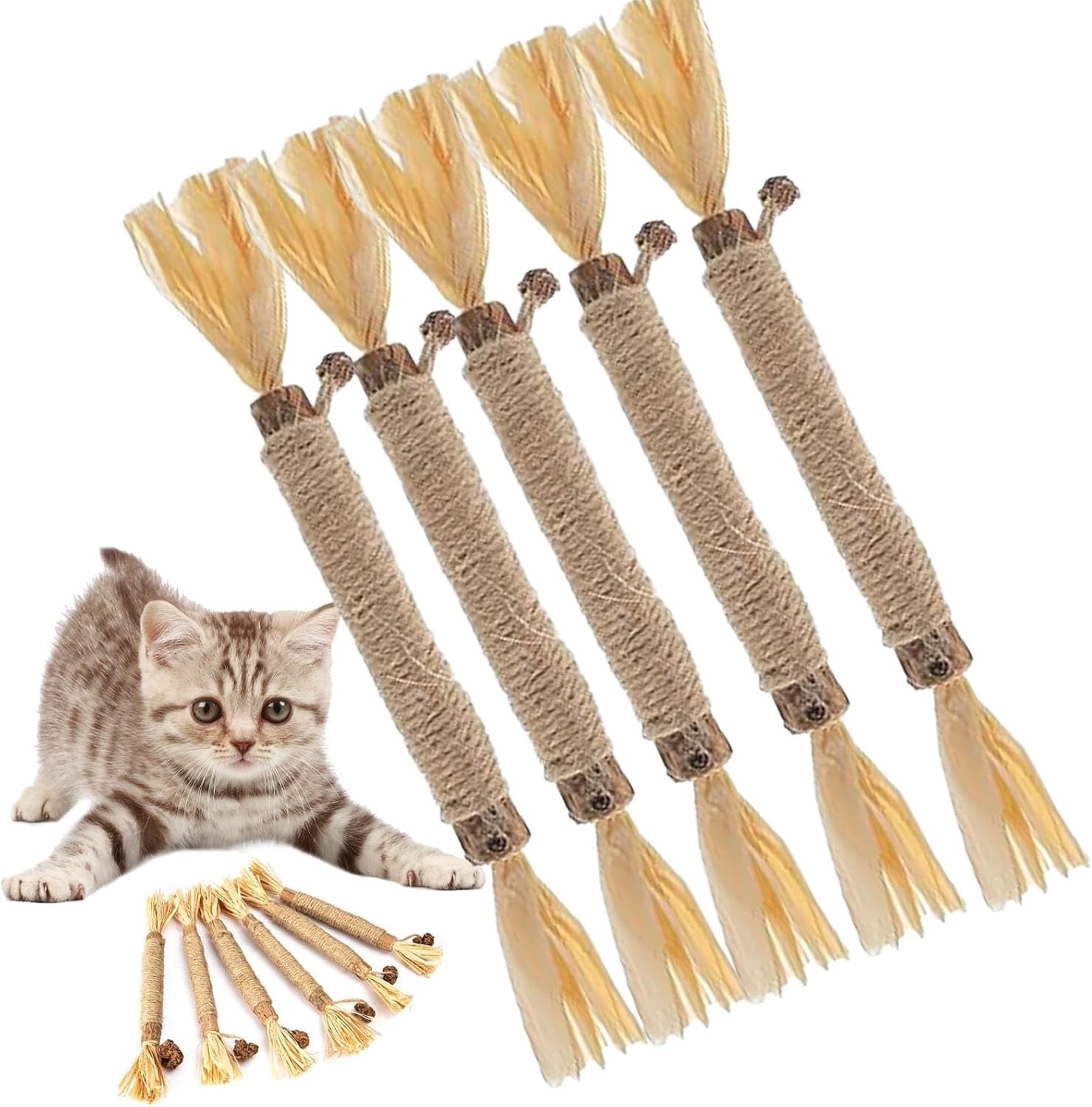 Purriq Natural Silvervine Dental Sticks, Puriq Comfora Pure Silvervine Dental Sticks for Cats, 5/10/15/20PCS Cat Chew Toy for Teeth Cleaning Interactive Chew Sticks for Indoor Cats& Kittens (20Pcs)