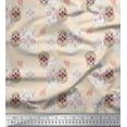 thumbnail image 1 of Soimoi White Poly Georgette Fabric Artistic Colorful Skull Printed Fabric 1 Yard 52 Inch Wide, 1 of 3