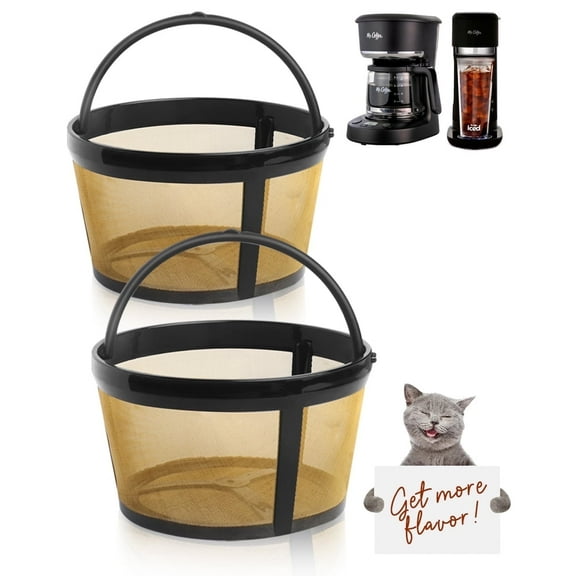 Reusable Coffee Filters, 2 Packs for 5 Cup Coffee Filter Stainless steel Material Dishwasher Safe Coffee Basket