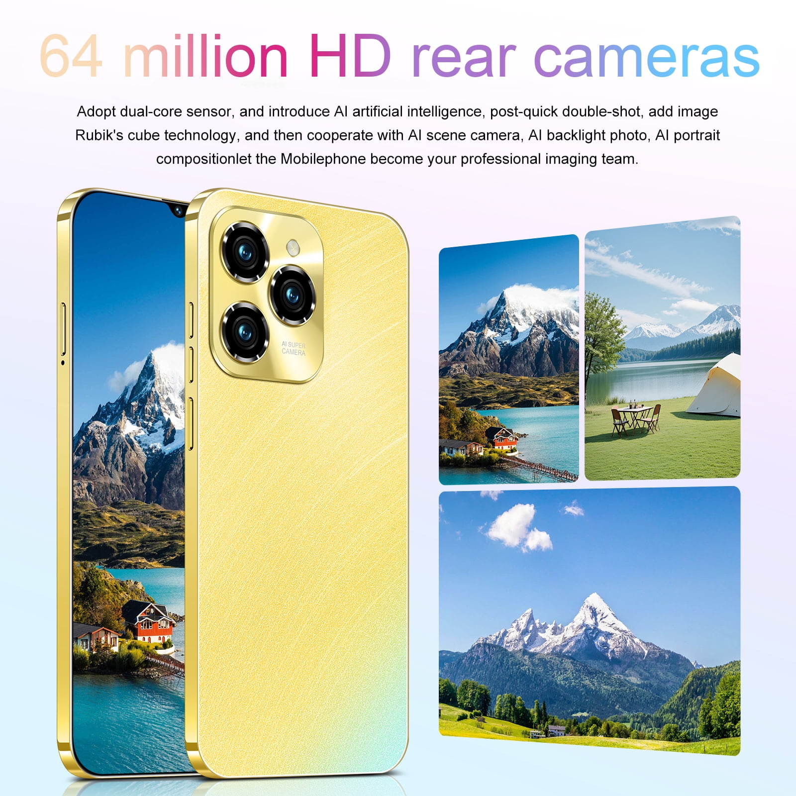 HOT 40 Pro Unlocked Phone, Mobile Phones, 5G Cell Phone 4GB+128GB Smartphone Android 13.0, 6.8 Inch FHD+ Display 120Hz 64MP Camera, 6800mAh Battery