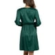 thumbnail image 5 of VISgogo Vestido casual para mujer, estampado de leopardo, manga larga, cuello en V, cintura elástica, vestido corto de vendaje VISgogo moda, 5 of 9