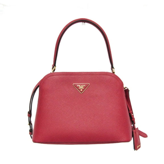 Pre-Owned Prada Saffiano Matinee 1BA282 Women's Leather Handbag,Shoulder Bag Red Color