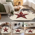 thumbnail image 5 of Round Rugs 8Ft, Texas Star Red Round Area Rug Washable Indoor Throw Carpet, Farmhouse Berry Wooden Vintage Large Non Slip Circle Rug for Kids Room RV Home Decor Aesthetic, 5 of 8