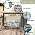 thumbnail image 4 of SDJPOI Outdoor Porch Swing Cushions, 4" Thick 3 Seater swing replacement cushions, 55'' Waterproof Bench Cushions with Backrest & Ties for Patio Furniture, 4 of 6