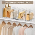 thumbnail image 5 of DoubleCare Organizador de bolso ajustable para armario, organizadores de bolso transparentes para armarios, divisores de bolso para armario, soporte para bolso, estantería para dormitorio, oficina, 8, 5 of 5