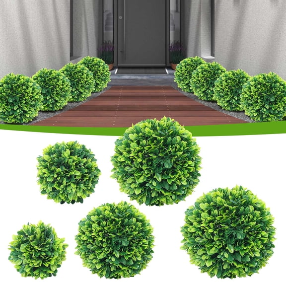Viflosae Artificial Plants & Flowers Small Fake Plants Simulated Grass Decoration Green Round Green Plastic Floral Ceiling Fake Tree