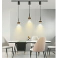 thumbnail image 6 of FSLiving 7W Adjustable Height Track Pendnat Light J-Type Retractable Lift Pendnat Light with Modern Al & Glass Shade Indoor Adjustable Track Light Fixture for Living Room,Black Pearl - 3 Lights, 6 of 8