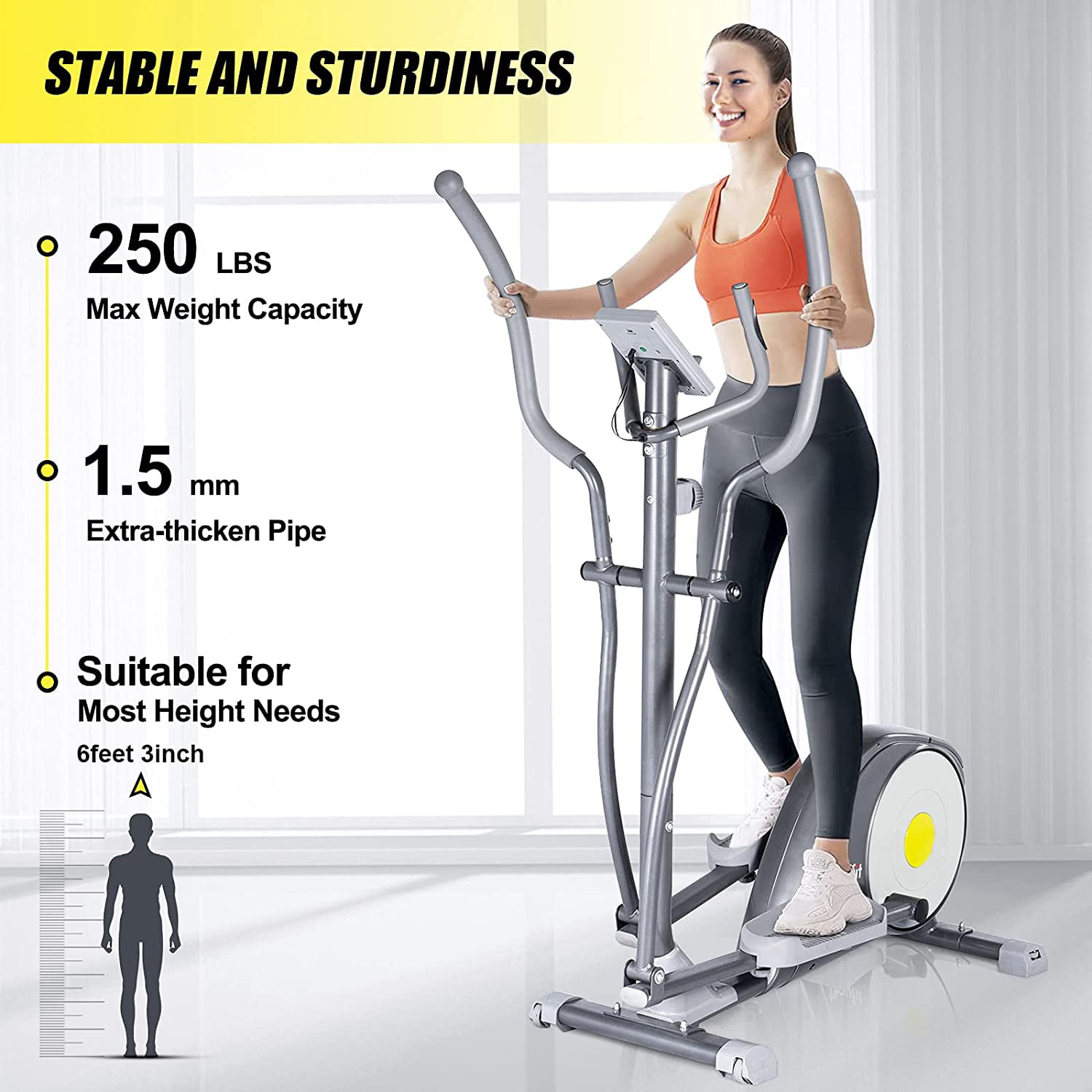 WYKDL Elliptical Trainer Multifunctional Weight Loss Stepper with LED  Display Mute Easy Fold Stovepipe Waist Aerobic Exercise Home Fitness  Equipment