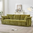 thumbnail image 5 of 98.5" 3-Seater Linen Modular Sectional Couches Sofa with Backrest Armrest Cushion & 2 Pillows, Contemporary Upholstered Sleeper Chaise Lounge for Living Room Office Furniture,Green, 5 of 8