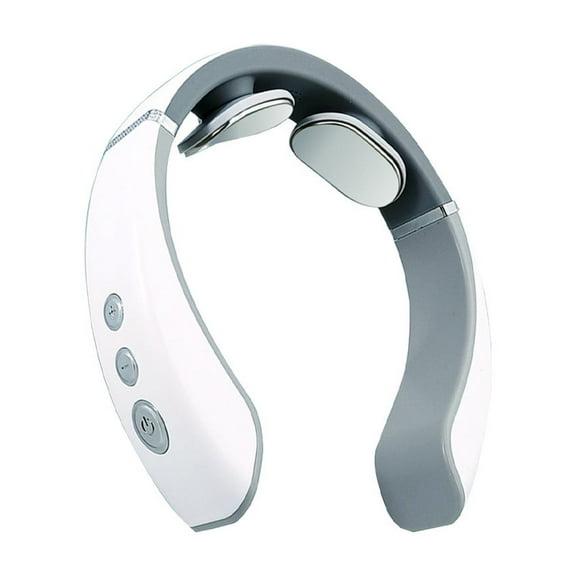 Neck Massager Multi-function Massage Device Portable Cervical Massager 10 Modes 19 Levels Heat Therapy Massage White