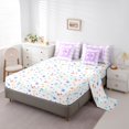 thumbnail image 5 of jejeloiu Lovely Bow Knot 7 Pieces Bedding Comforter Set,Purple White Checkered Full Bedding Set For Girls Reversible, 5 of 8