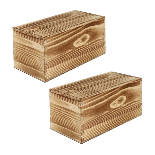Organizer Storage 2Pcs Wooden Sliding Boxes Classic Design For Household Items Brown 20x10x10CM Home Storage